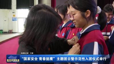 “国家安全 青春挺膺”主题团日暨示范性入团仪式举行