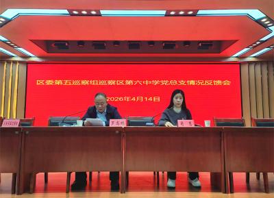 区委第五巡察组向区第六中学党总支反馈巡察情况