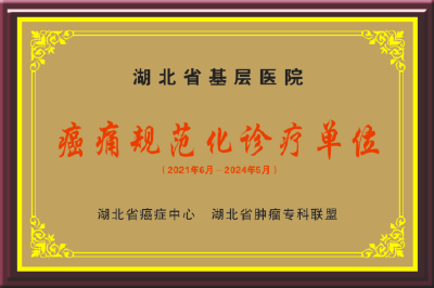 湖北省首批基层医院“癌痛规范化诊疗单位”