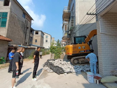 东湖街道对汪家墩社区抢修抢建的建筑进行拆除