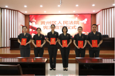 黄州区人民法院举行新任职人员集体宪法宣誓仪式