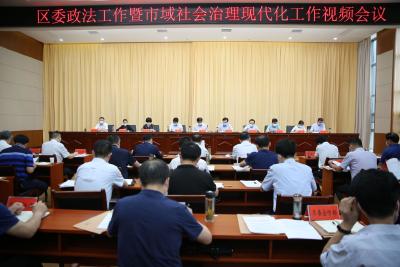 区委政法委工作暨市域社会治理现代化工作视频会议召开
