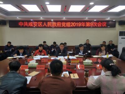咸安区人民政府召开党组2019年第9次会议