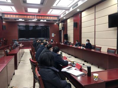 李文波主持召开区委常委会2020年度民主生活会征求意见座谈会