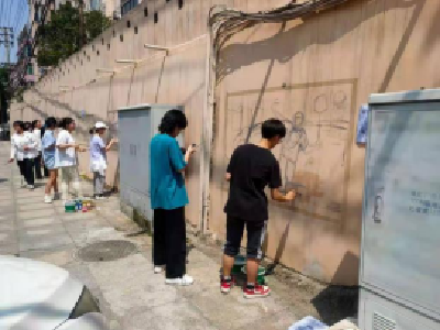 永安街道阳光社区旧墙换新颜