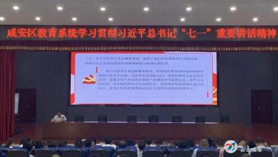 区教育系统深入学习贯彻习近平总书记“七一”重要讲话精神