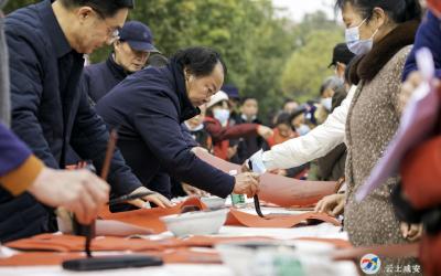 咸安：23名书法家联袂送500副春联下乡