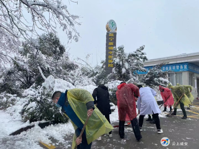 咸宁麻塘中医医院组织开展铲雪除冰，保障患者就医安全