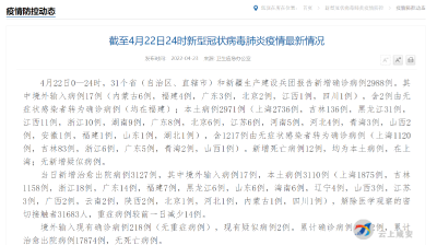 国家卫健委：昨日新增本土确诊病例2971例，新增本土无症状感染者21355例