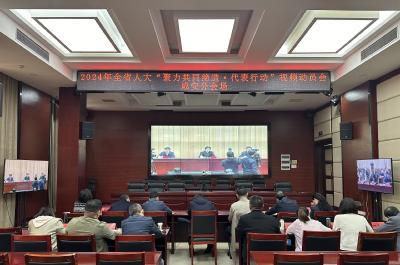 咸安组织收听收看2024年全省、全市人大常委会“聚力共同缔造·代表行动”视频动员会