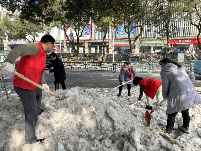 区委编办：除冰铲雪通道路 共同缔造暖人心
