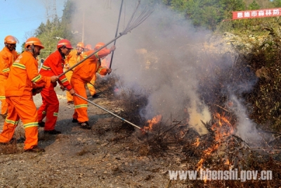 恩施市举行森林防火应急演练