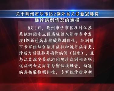 关于荆州市沙市区2例外省关联新冠肺炎确诊病例情况的通报（20210802）