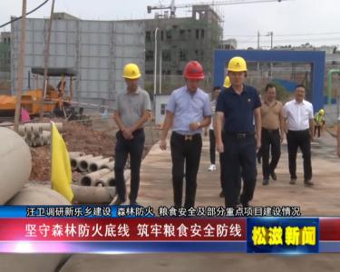 汪卫调研新乐乡建设 森林防火 粮食安全及部分重点项目建设情况