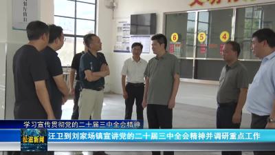 【学习宣传贯彻党的二十届三中全会精神】汪卫到刘家场镇宣讲党的二十届三中全会精神并调研重点工作（20240826）