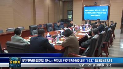 市委专题听取处级老同志 党外人士 基层代表 专家学者及各领域代表对“十五五”规划编制的意见建议（20251121）