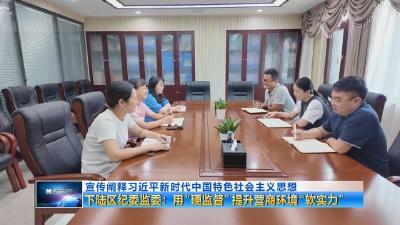 宣传阐释习近平新时代中国特色社会主义思想  |  下陆区纪委监委：用“硬监督”提升营商环境“软实力”