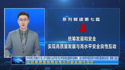 《中共黄石市委关于深入学习贯彻习近平总书记考察湖北重要讲话精神、奋力谱写中国式现代化黄石篇章的决定》解读（七）|  实现高质量发展与高水平安全良性互动