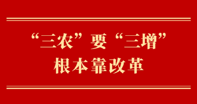 第一观察｜“三农”要“三增”　根本靠改革