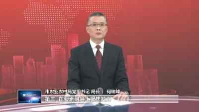 奋进第一方阵 建功支点建设·书记访谈  |  市农业农村局党组书记、局长何瑞峰：深化“四个”融合 守牢“三农”底盘 