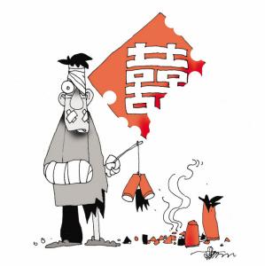 黄冈两户居民为庆祝喜事 偷放烟花爆竹被查处