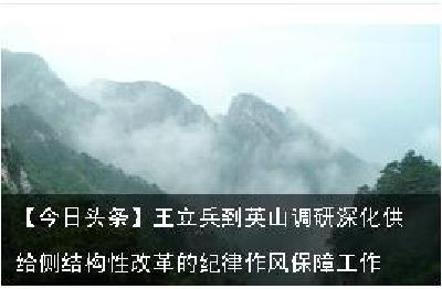 【今日头条】王立兵到英山调研深化供给侧结构性改革的纪律作风保障工作