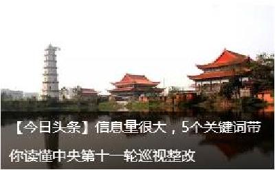 【今日头条】信息量很大，5个关键词带你读懂中央第十一轮巡视整改 
