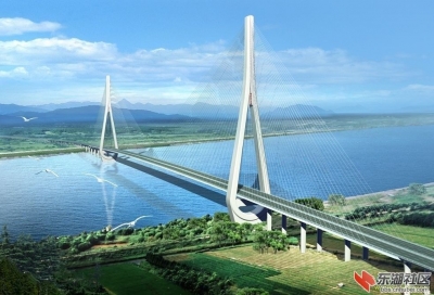 蕲春：棋盘洲长江公路大桥北岸施工顺利
