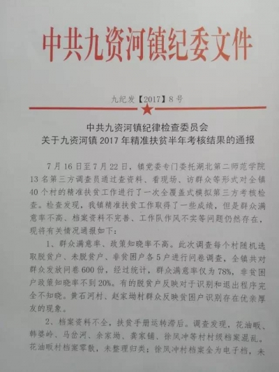 【基层回声】九资河镇严肃问责护航精准扶贫 上巴河镇寓教于乐提醒党员干部自觉抵制违规操办“升学宴”“谢师宴”