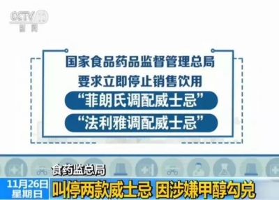 国家食药监总局紧急叫停这两款酒 有人喝了深度昏迷