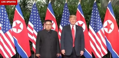 终于相见！金正恩与特朗普历史性的握手！