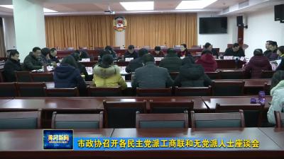 市政协召开各民主党派工商联和无党派人士座谈会