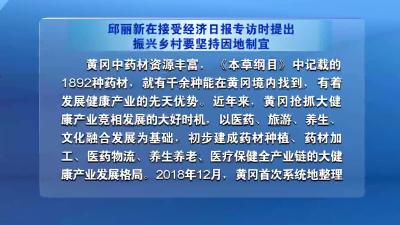 邱丽新在接受经济日报专访时提出  振兴乡村要坚持因地制宜