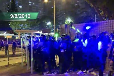 香港示威者以镭射光伤9名警员 涉嫌袭警等罪行