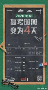 2020北京高考时间，变为4天！