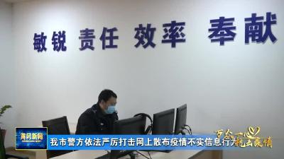 我市警方依法严厉打击网上散布疫情不实信息行为