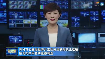 黄冈市公安局经济开发区分局副局长王松敏接受纪律审查和监察调查