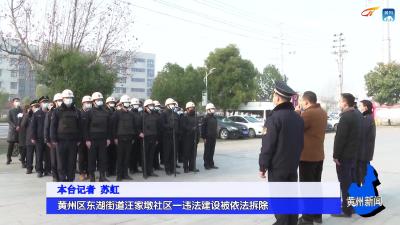 黄州区东湖街道汪家墩社区一违法建设被依法拆除