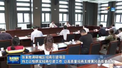 张家胜调研城区招商引资项目  持之以恒抓实招商引资工作 以高质量招商支撑黄冈高质量发展