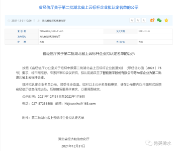 黄冈6家企业入选第二批湖北省上云标杆企业