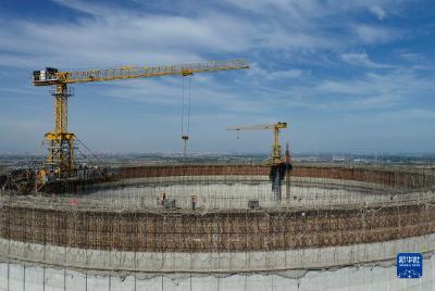 呼和浩特：金山热电厂高228米间接空冷塔项目建设稳步推进