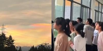 班主任突然冲进教室：停止晚读，出门看云！