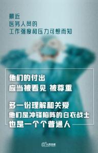 微倡议：对一线医护多一份理解和关爱！