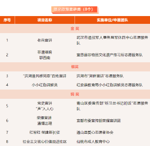 2022年湖北新时代文明实践志愿服务项目大赛获奖名单公布