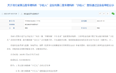 喜讯！武穴又2家企业入选“小巨人”