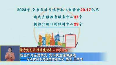聚力建支点 项目建设年 一把手访谈 担当作为奋勇争先 兜牢民生保障底线 ——专访黄冈市民政局党组书记、局长 王风华