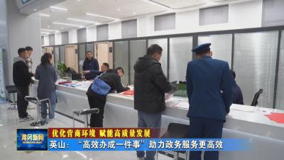 优化营商环境 赋能高质量发展｜ 英山：“高效办成一件事” 助力政务服务更高效