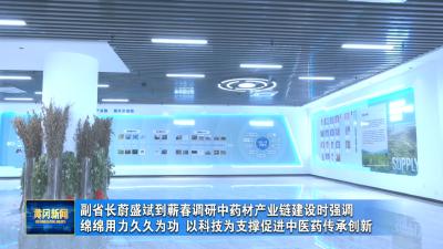 副省长蔚盛斌到蕲春调研中药材产业链建设时强调 绵绵用力久久为功 以科技为支撑促进中医药传承创新