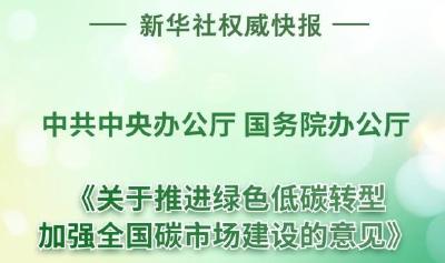 新华社权威快报丨事关全国碳市场建设，中办、国办重磅文件对外公布