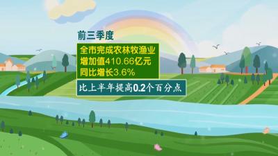 数看黄冈新亮点｜前三季度全市完成农林牧渔业增加值410.66亿元